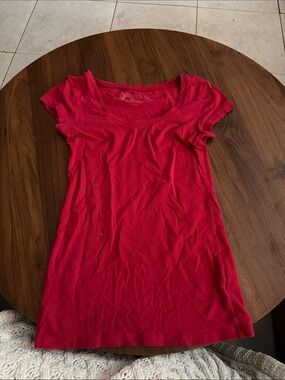 Derek Heart Bright Pink Scoop Neck Short Sleeve Tee